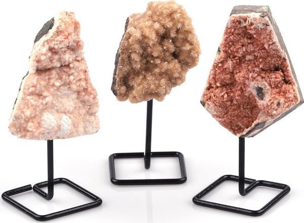 Hevlandite - Stilbite ( Zeolit ) Doğal Taş Standlı Parça - Image 1