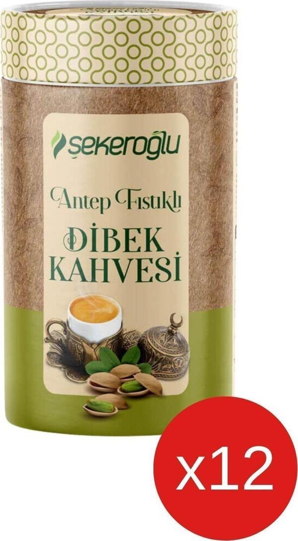 Şekeroğlu Antep Fıstıklı Dibek Kahvesi. 200 gr Silindir ( 12 Adet ) - Image 1