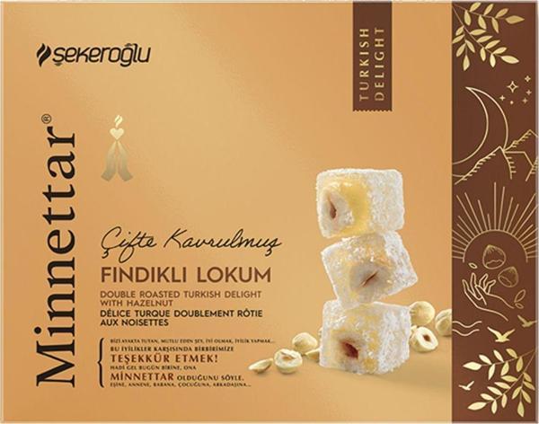 Şekeroğlu Minnettar Fındıklı Çifte Kavrulmuş Lokum 300 gr - Image 1