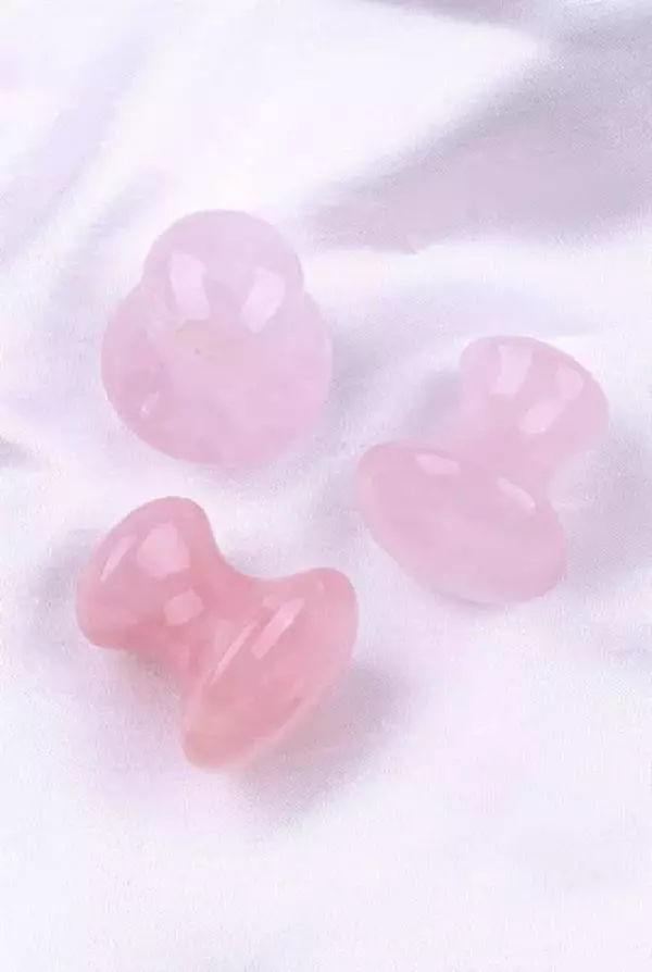 Pembe Kuvars Doğal Taş Mantar Şekilli Masaj Taşı - Image 1