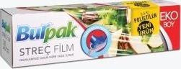 Burpak Sarı PE Streç Film 30 cm x 166 m 8mic (Kayar Bıçak Hediyeli) - Image 1