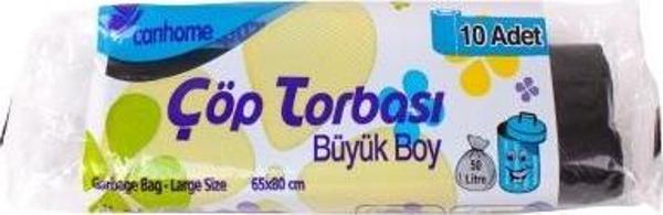 Canhome Büyük Çöp Torbası Siyah 65x80cm 10lu
 - Image 1