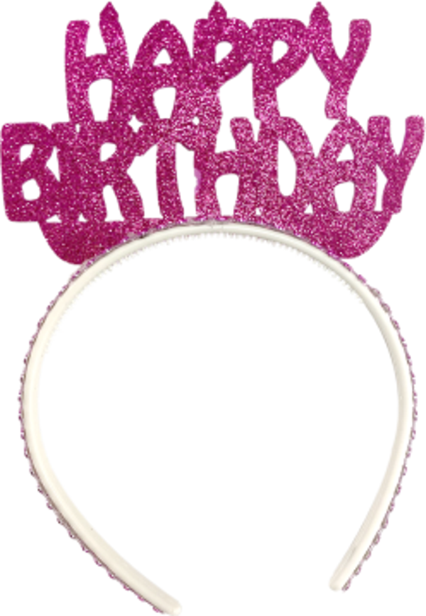 Happy Birthday Simli Eva Taç Fuşya 1 Adet
 - Image 1