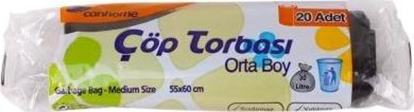 Canhome Orta Çöp Torbası Siyah 55x60cm 20li
 - Image 1