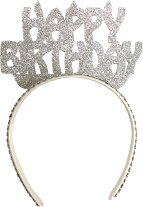 Happy Birthday Simli Eva Taç Gümüş 1 Adet
 - Image 1