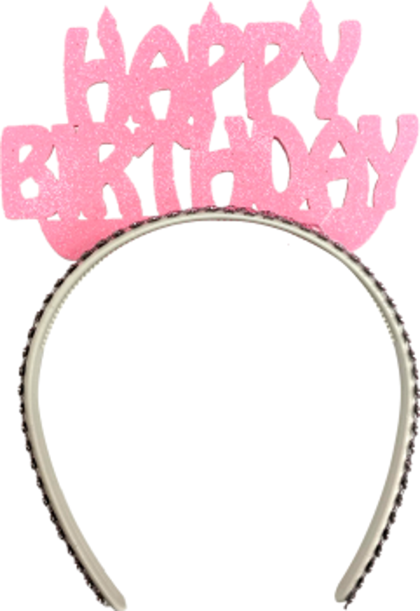 Happy Birthday Simli Eva Taç Pembe 1 Adet
 - Image 1