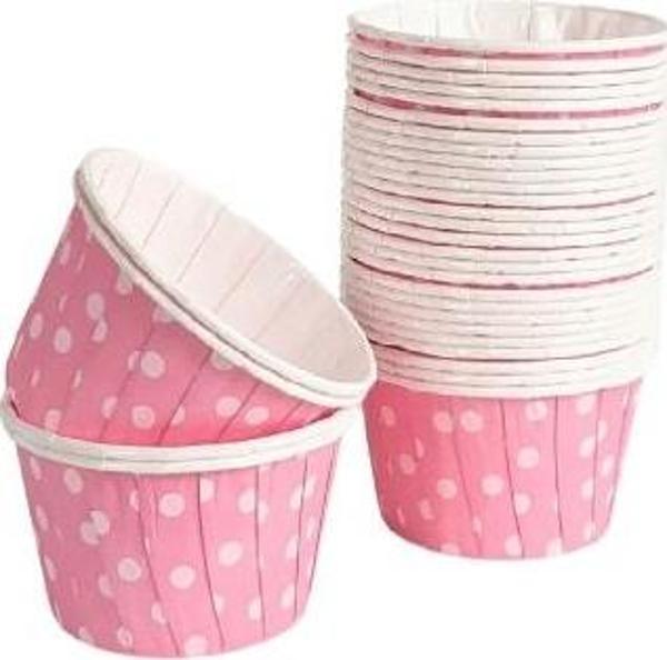 Dolphin Açık Pembe Puantiyeli Muffin Kek Kapsülü 50li
 - Image 1
