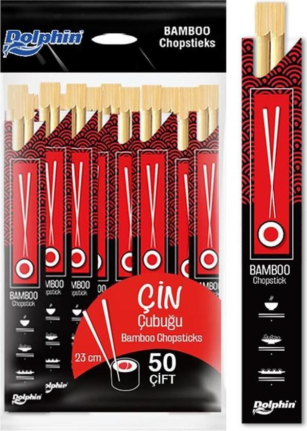 Dolphin Çin Yemek Çubuğu-Chopsticks 23cm 50 Çift
 - Image 1