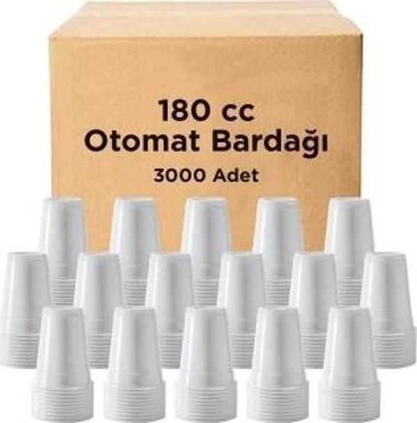 Otomat Uyumlu Plastik Bardak Kalın Şeffaf 180cc 3000 Adet
 - Image 1