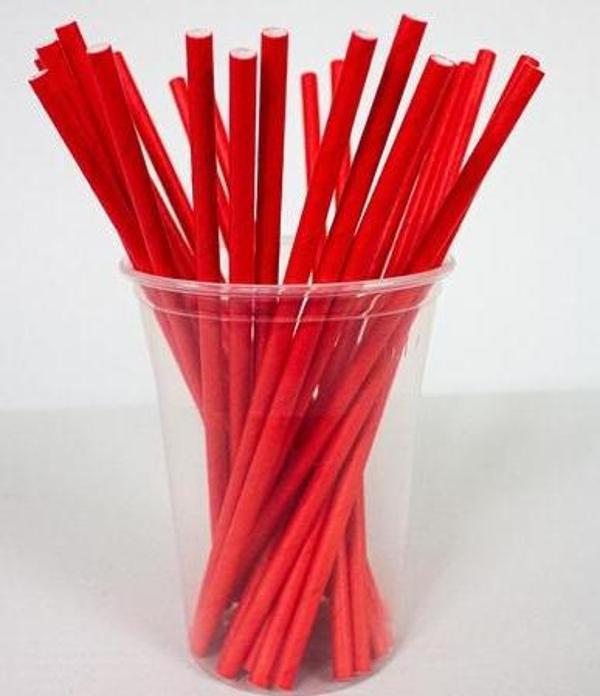 Dolphin Kağıt Pipet Kırmızı 22cm 25li
 - Image 1