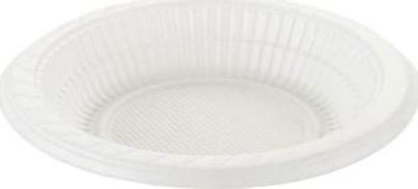 Pikniklerde, davet ve organizasyonlarda kullanılabilecek ekonomik plastik tabak. Pakette 100 adet vardır. 3gr/ad
 - Image 1