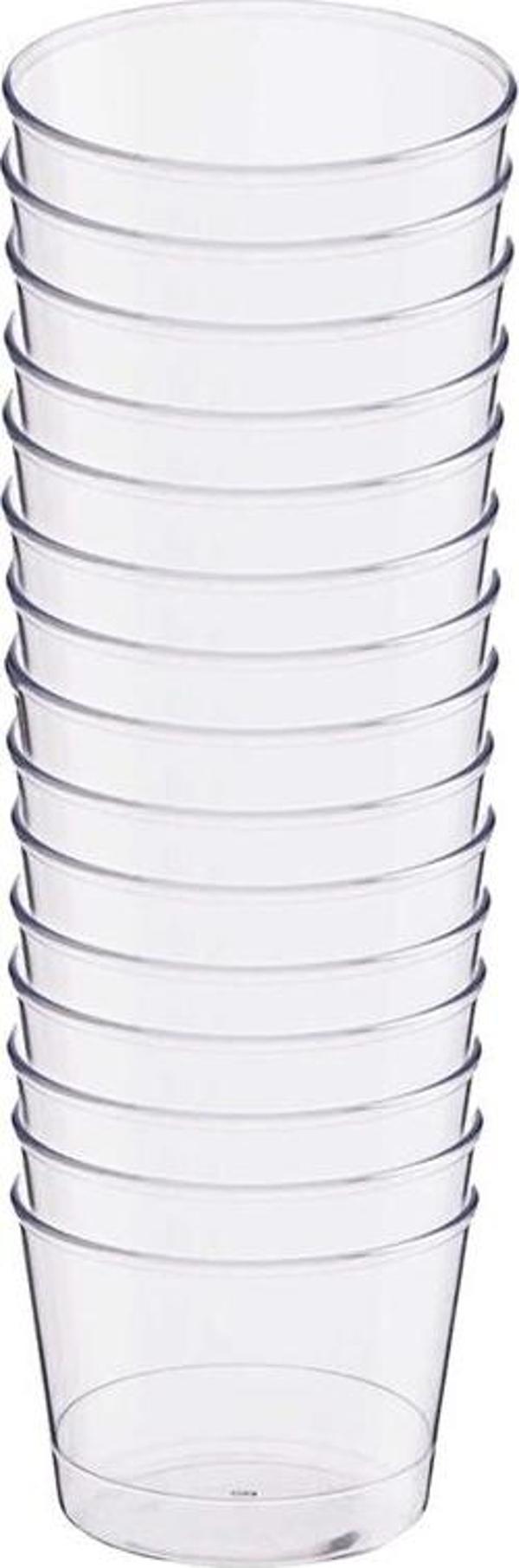 Plastik Kristal Silindir Tatlı Kasesi 250cc 15li
 - Image 1