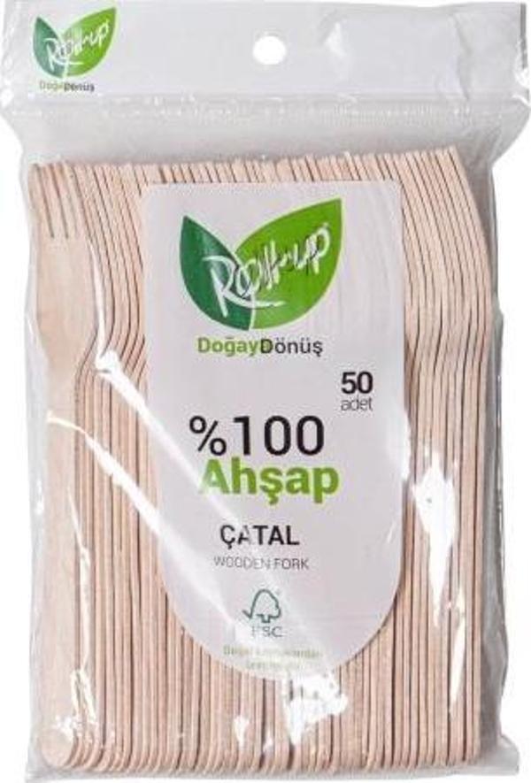 Roll-Up Doğa Dostu Ahşap Çatal 50li
 - Image 1