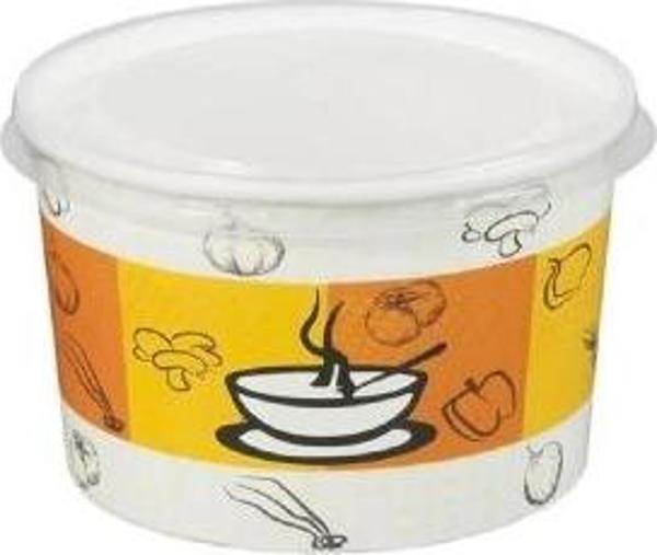 Şeffaf Kapaklı Karton Çorba Kasesi 16oz 11x6cm 25li
 - Image 1