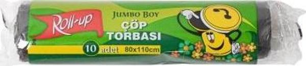 Roll-Up Jumbo Boy Siyah Çöp Torbası 80x110cm 10 Adet
 - Image 1