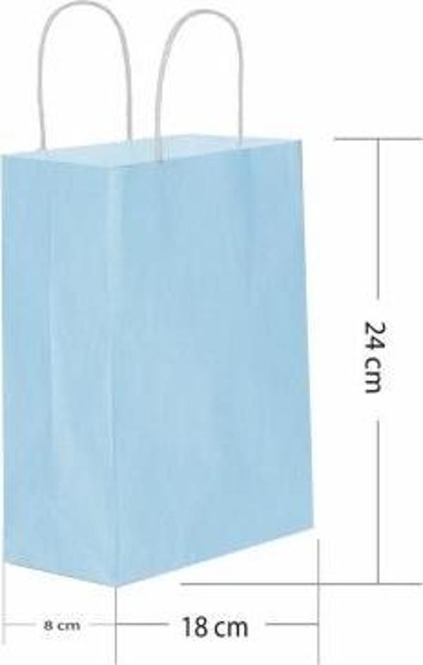 Roll-Up Kraft Çanta Açık Mavi Küçük Boy 18x24cm 25li
 - Image 1