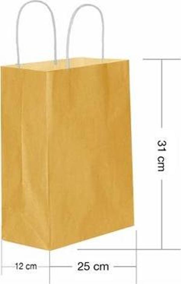 Roll-Up Kraft Çanta Altın Orta Boy 25x31cm 25li
 - Image 1