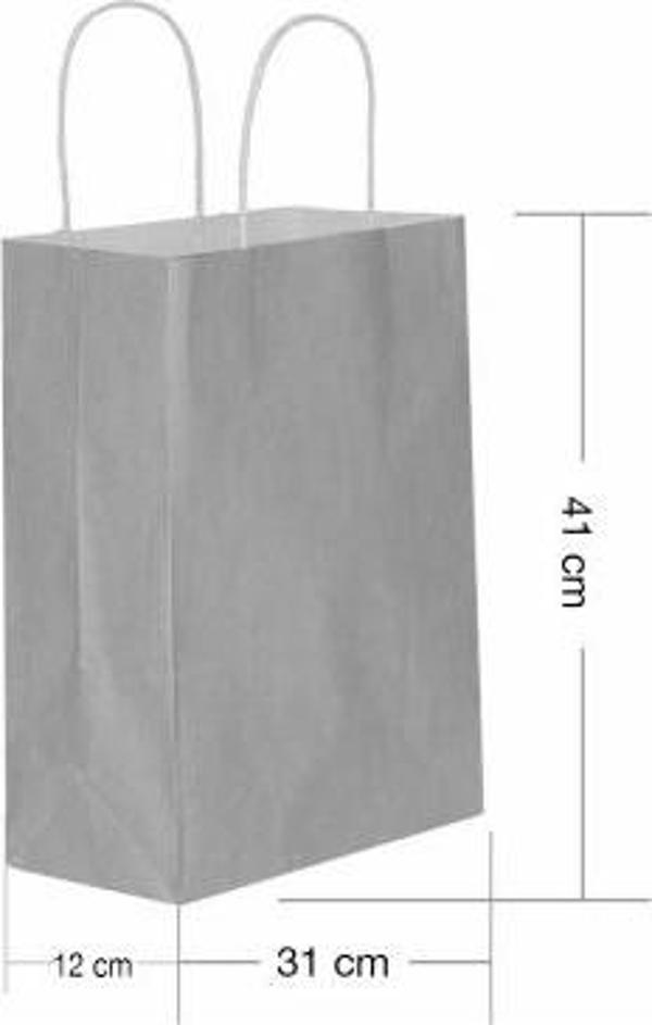 Roll-Up Kraft Çanta Gümüş Büyük Boy 31x41cm 25li
 - Image 1