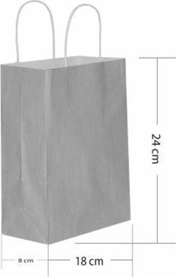 Roll-Up Kraft Çanta Gümüş Küçük Boy 18x24cm 25li
 - Image 1