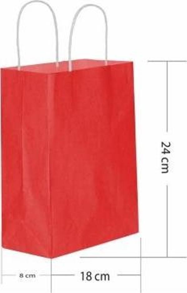 Roll-Up Kraft Çanta Kırmızı Küçük Boy 18x24cm 25li
 - Image 1