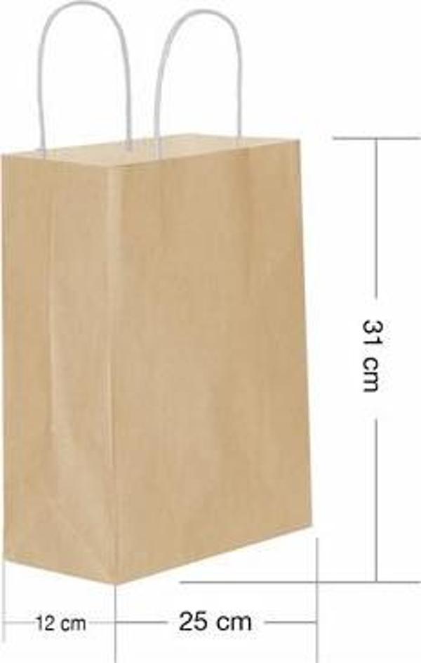 Roll-Up Kraft Çanta Naturel Orta Boy 25x31cm 25li
 - Image 1