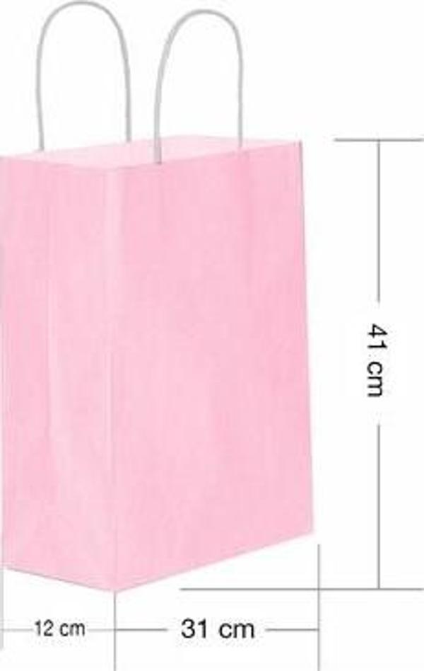 Roll-Up Kraft Çanta Pembe Büyük Boy 31x41cm 25li
 - Image 1
