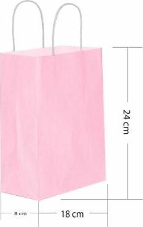 Roll-Up Kraft Çanta Pembe Küçük Boy 18x24cm 25li
 - Image 1