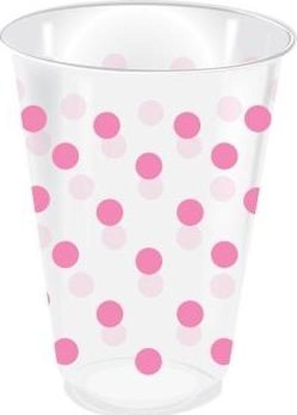 Roll-Up Plastik Bardak Pembe Puantiyeli Şeffaf 250cc 25li
 - Image 1