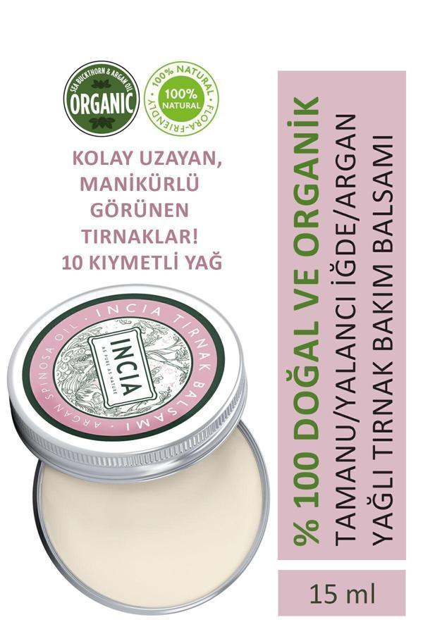 INCIA %100 Doğal Tırnak Bakım Balmı Yoğun Nemlendirici Kremi Argan Yağlı Organik Vegan 15 ml - Image 1