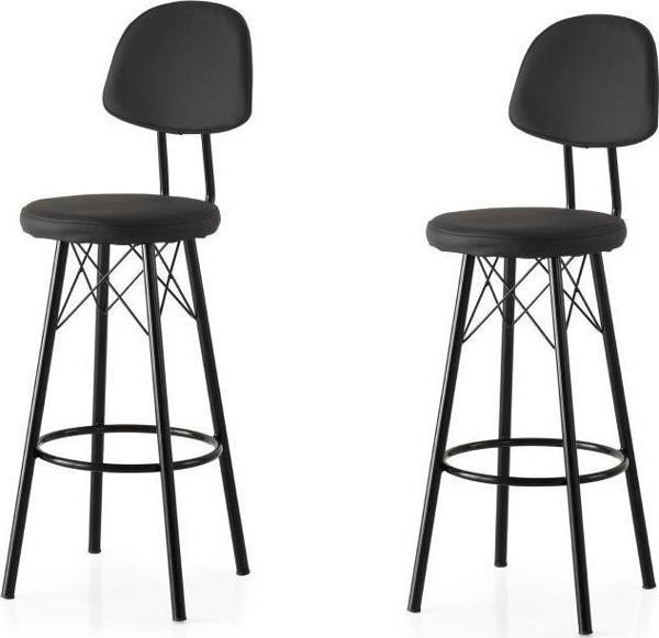 Sivas Gözde Mobilya Bar Sandalyesi Metal Yüksek Ayak 2 li Set - Image 1