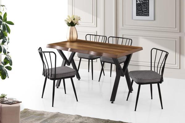 Sivas Gözde Mobilya Koza Buse Yemek Masa Sandalye Takımı 80x140 - Image 1