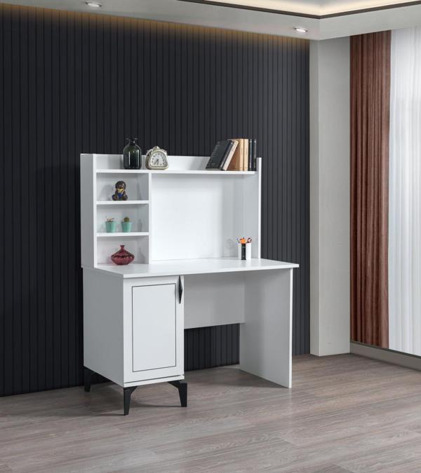 Sivas Gözde Mobilya Çizgi Yarım Kitaplıklı Çalışma Masası 110x60x137 - Image 1