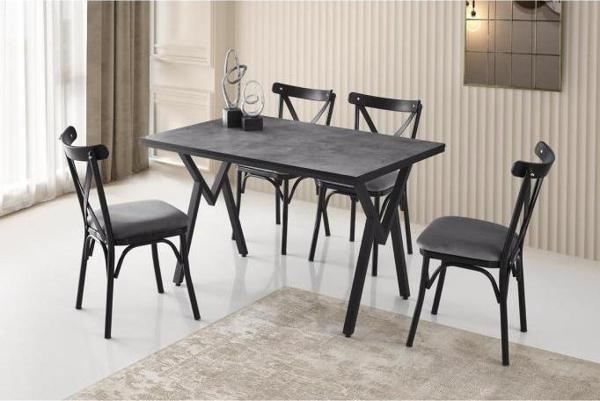 Sivas Gözde Mobilya Diva Bahar Sabit Mutfak Masa Takımı 80 x 120 cm - Image 1