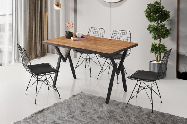 Sivas Gözde Mobilya Diva Telli Mutfak Masa Sandalye Takımı 80x120 - Image 1
