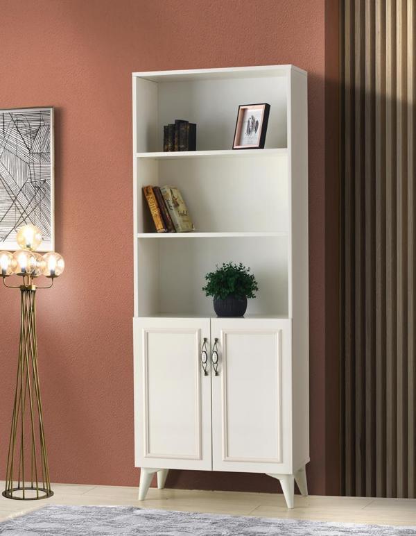 Sivas Gözde Mobilya Nehir Dolaplı 5 Raflı Kitaplık 70x32x185 - Image 1