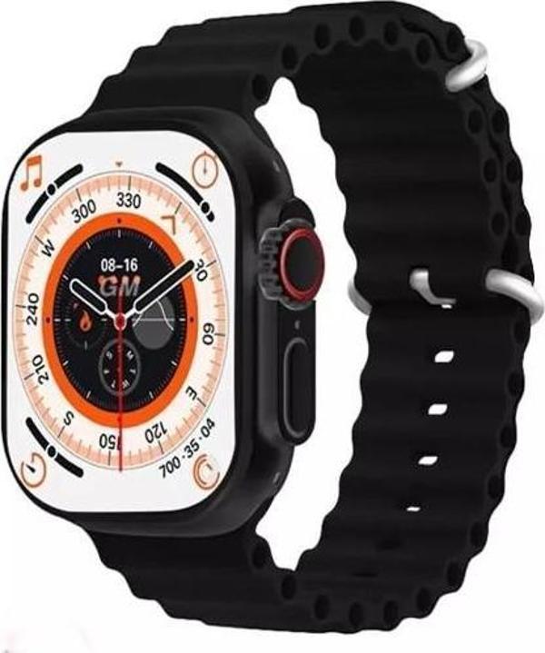 Torima T800 Ultra2 Siyah Kasa Gri+Siyah Kordon Bt Çağrı Özellikli Akıllı Saat - Image 1