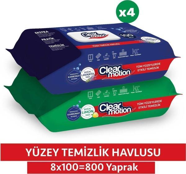 Clear Motion Yüzey Temizlik Havlusu (8x100) 800 Yaprak - Image 1