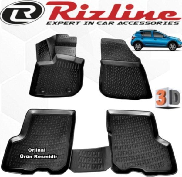 Rizline Dacia Sandero Stepway 3d Paspas Havuzlu 2012 - 2020 Arası Siyah 4 Parça Set - Image 1