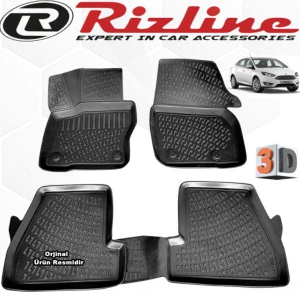Rizline Ford Focus 4 3d Paspas Havuzlu Sedan 2015 - 2018 Arası Siyah 4 Parça Set - Image 1