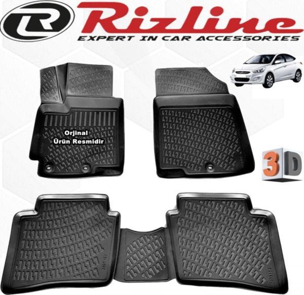 Rizline Hyundai Accent Blue 3d Paspas Havuzlu 2011 - 2020 Arası Siyah 4 Parça Set - Image 1