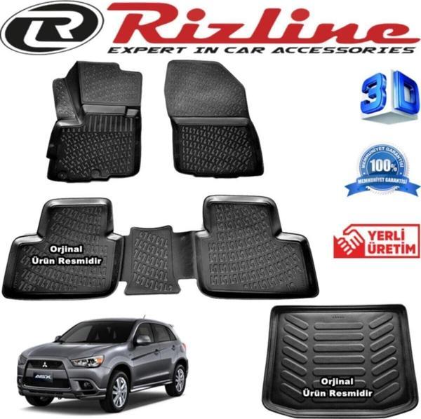 Rizline Mitsubishi Asx 3d Paspas + 3d Bagaj Havuzu 2010-2015 Arası Siyah Set - Image 1