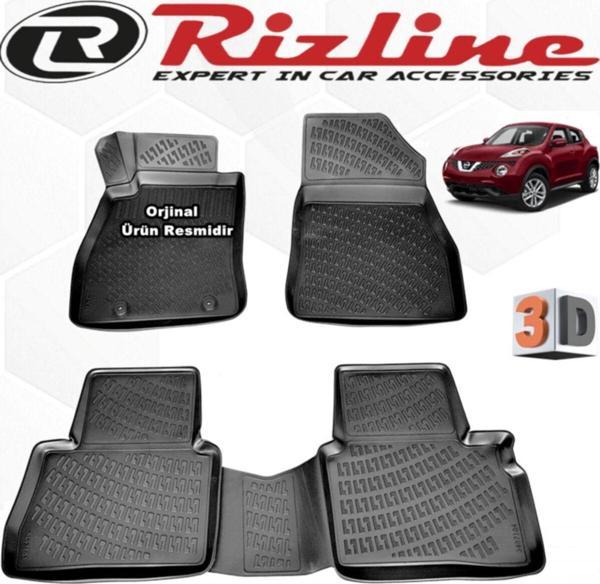 Rizline Nissan Juke 3d Paspas Havuzlu 2015 - 2020 Arası Son Kasa Siyah 4 Parça Set - Image 1