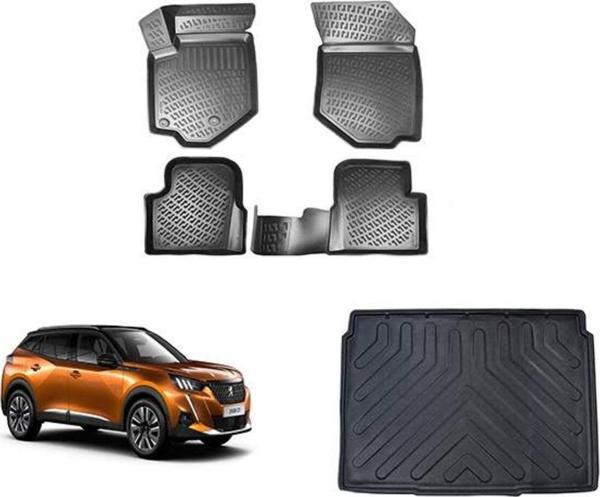 Rizline Peugeot 2008 2020 Sonrası 3d Paspas Siyah & Bagaj Havuzu Set - Image 1