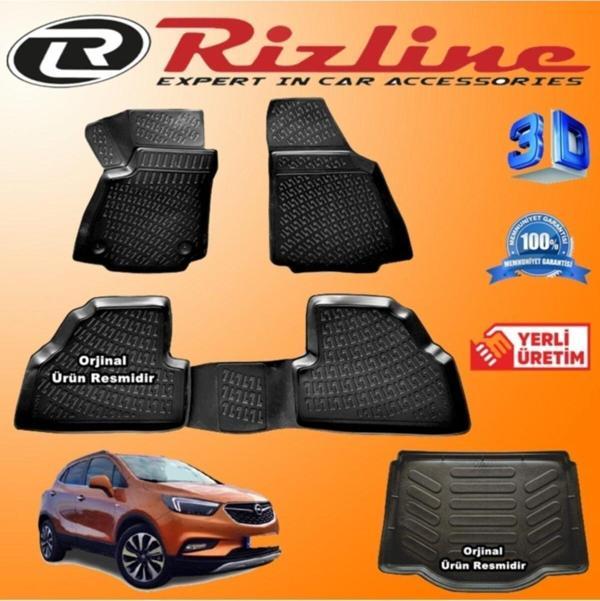 Rizline Opel Mokka X 3d Paspas + 3d Bagaj Havuzu 2015 - 2020 Arası Siyah Set - Image 1