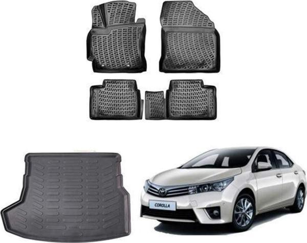 Rizline Toyota Corolla 3d Paspas + 3d Bagaj Havuzu Sedan 2013 - 2018 Arası Siyah Set - Image 1