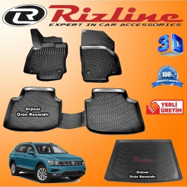 Rizline Vw Tiguan 3d Paspas + 3d Bagaj Havuzu 2016-2020 Arası Siyah Set - Image 1