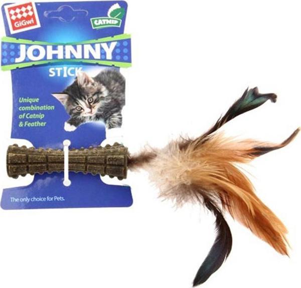 Gigwi Johnny Stick Doğal Tek Taraflı Tüylü Kedi Oyuncağı - Image 1