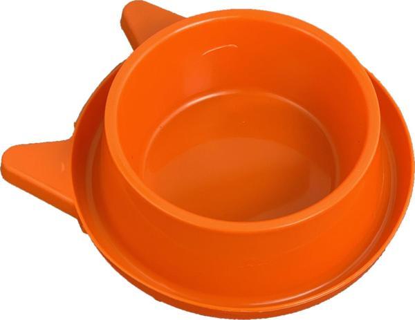 Miapet Plastik Kedi Kulaklı Mama ve Su Kabı 400 ML Turuncu - Image 1