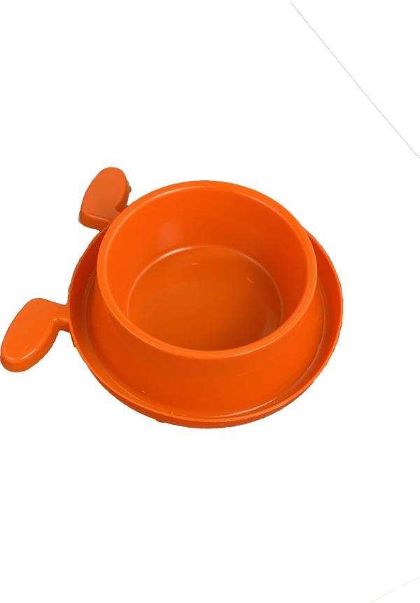 Miapet Plastik Köpek Kulaklı Mama ve Su Kabı 400 ML Turuncu - Image 1