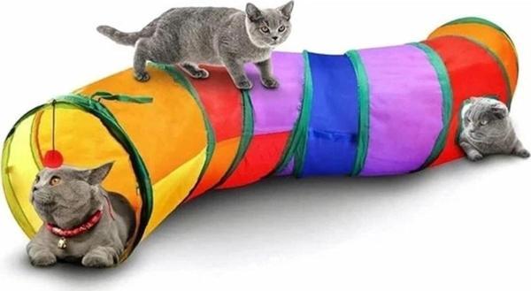 Glipet Kedi Tüneli Oyuncak Gökkuşağı Kıvrımlı 130 Cm-mad 180 - Image 1